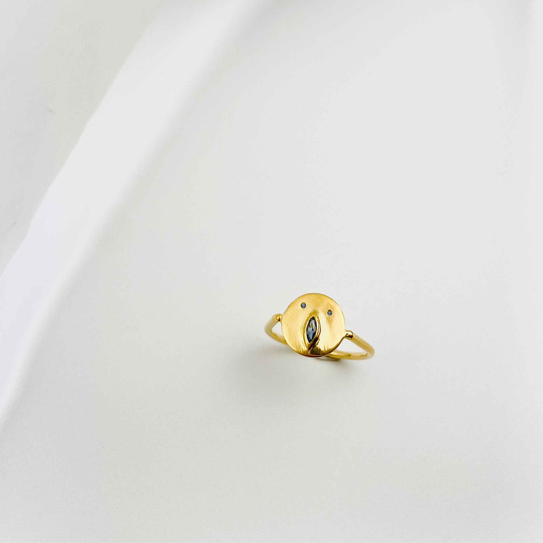 Mini Bague Tronche Louise - Vermeil & Saphir Bleu