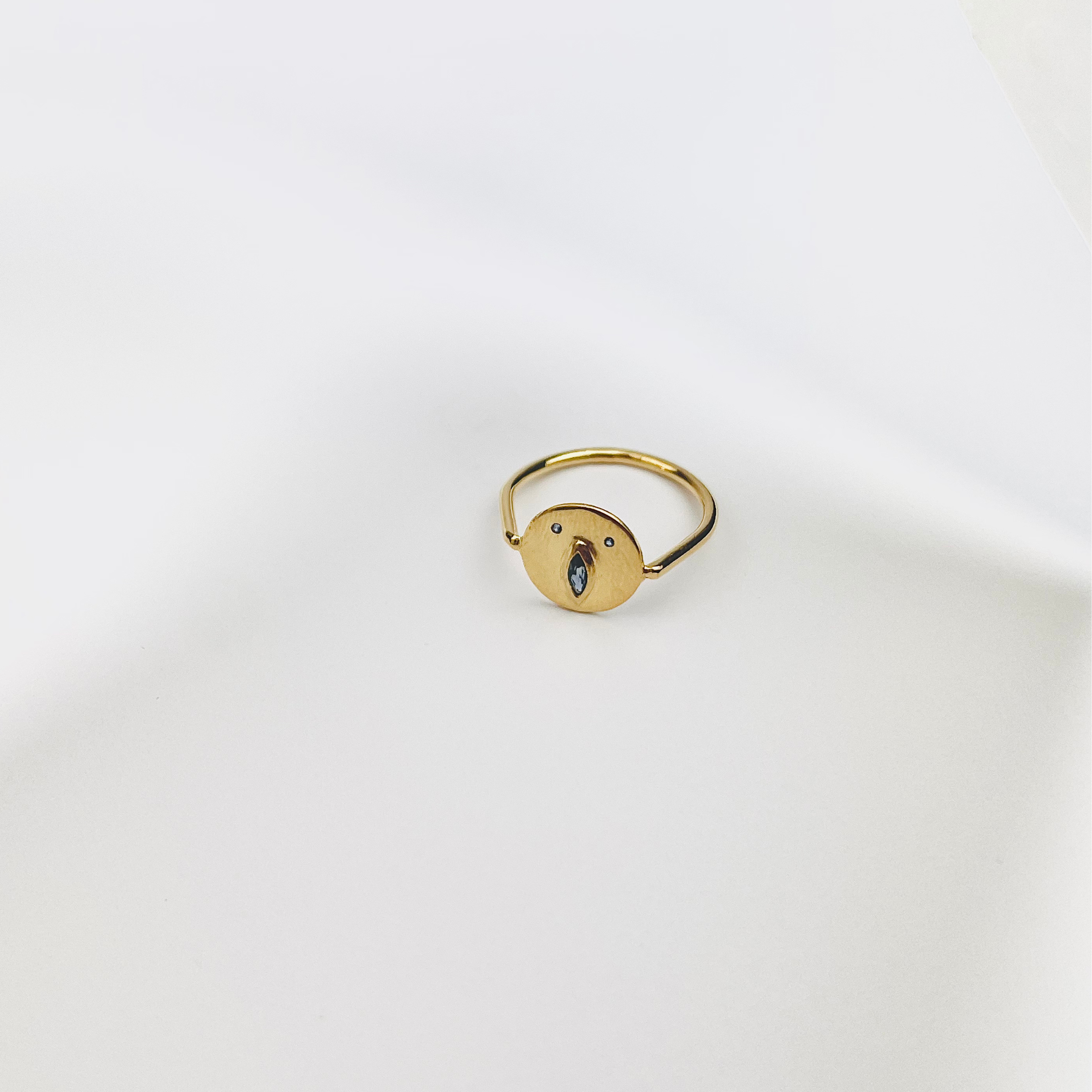 Mini Bague Tronche Louise - Vermeil & Saphir Bleu