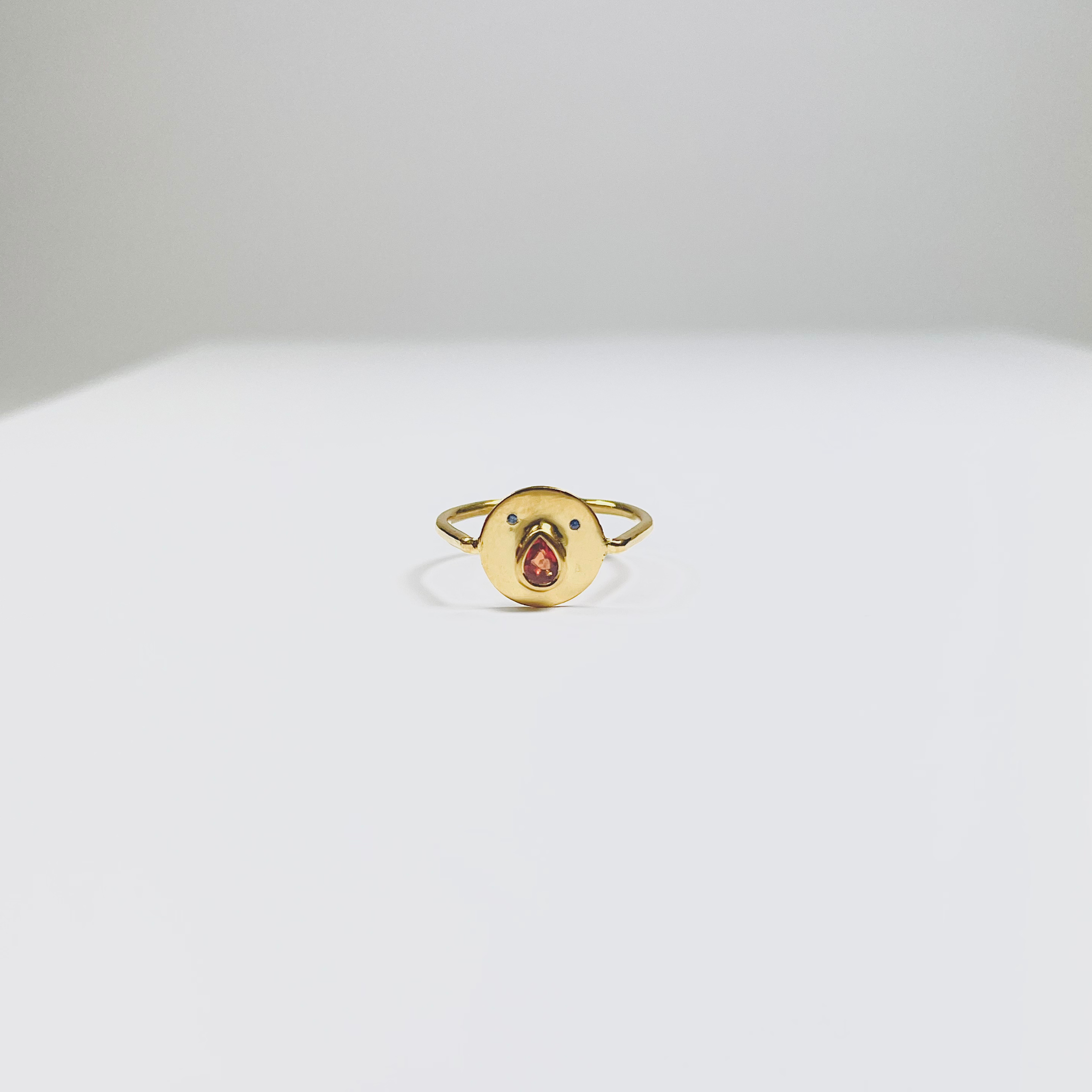 Mini Bague Tronche Paula - Vermeil & Saphir Rouge