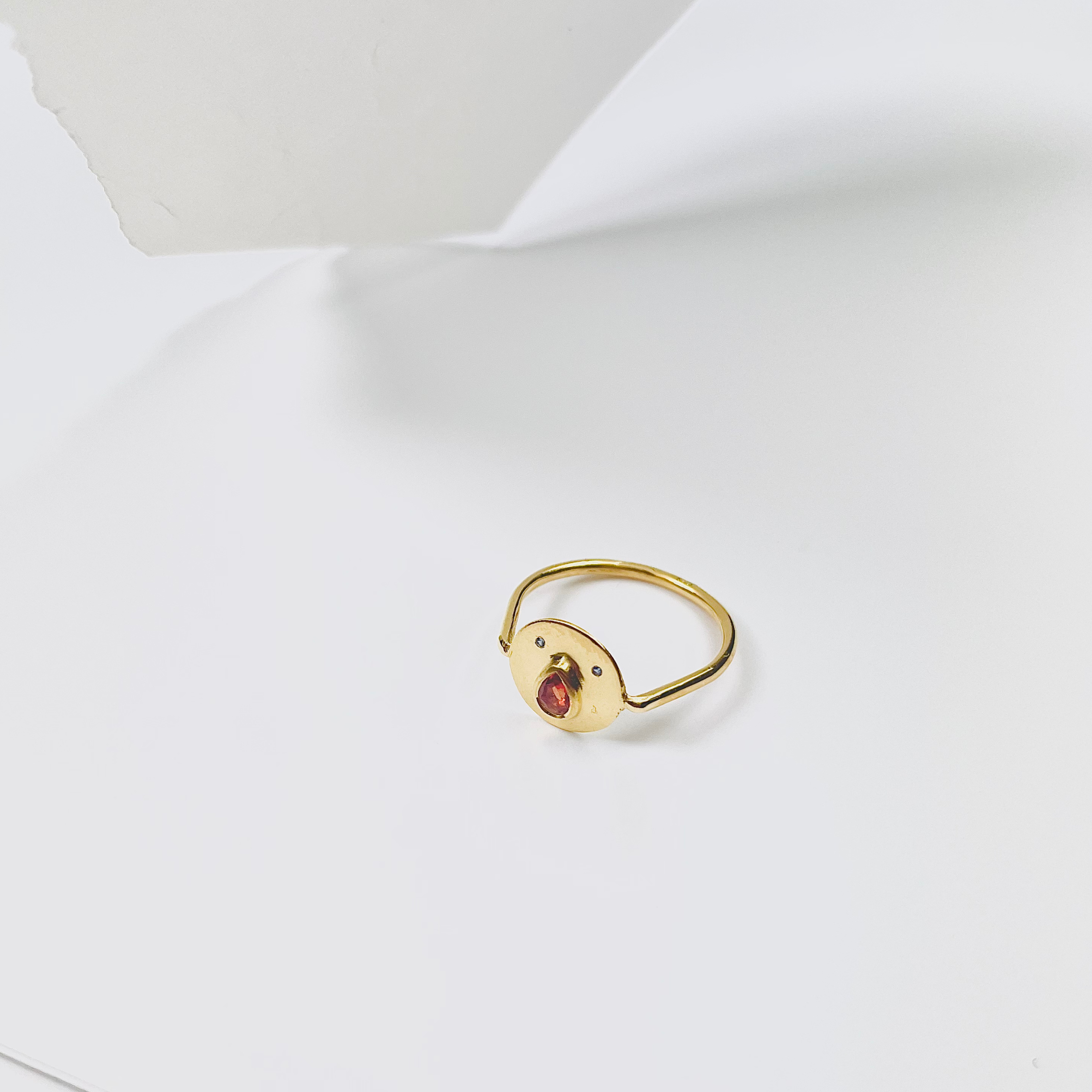 Mini Bague Tronche Paula - Vermeil & Saphir Rouge