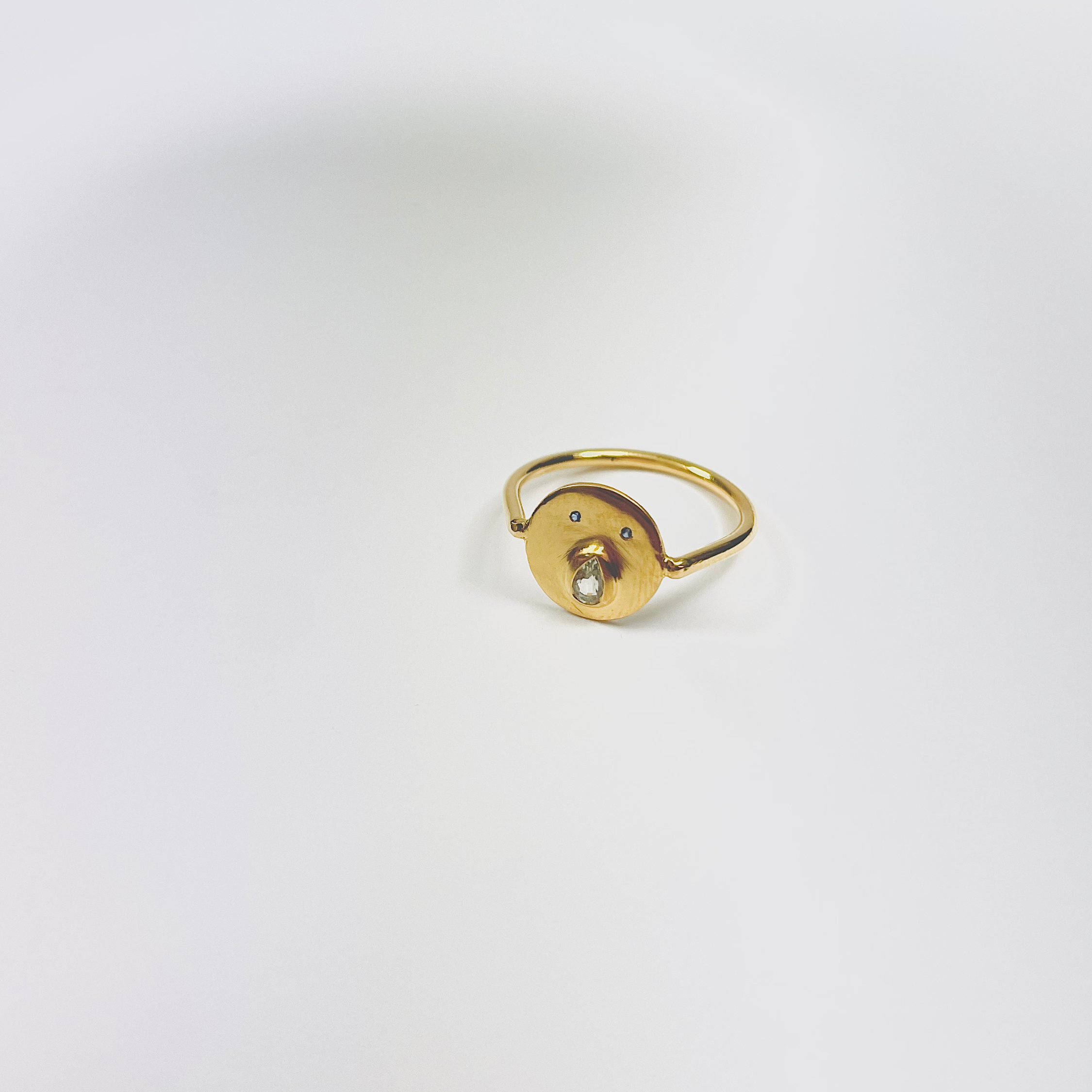 Mini Bague Tronche Paula - Vermeil & Saphir Vert