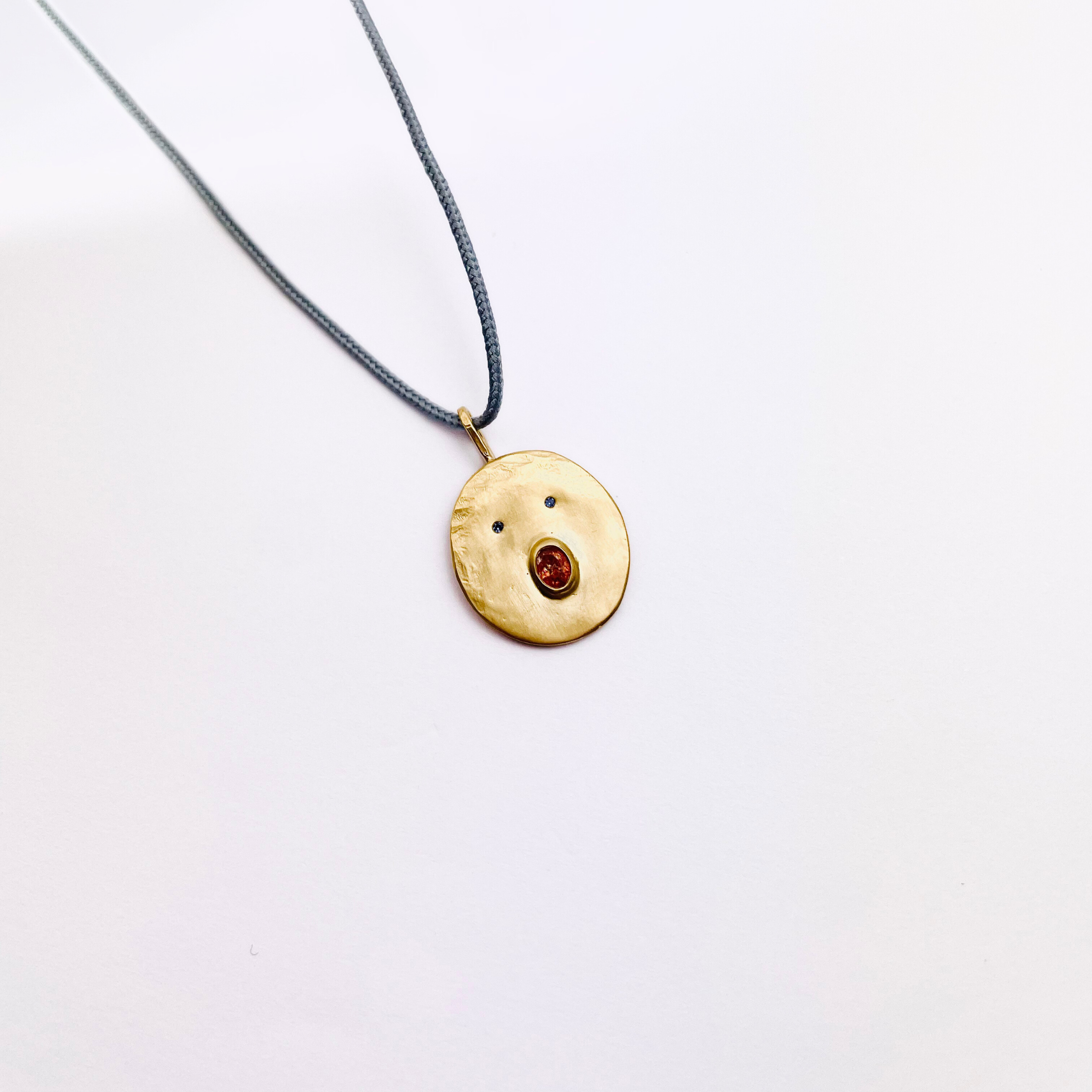 Collier Cordon Tronche Henri - Vermeil et Saphir Orange