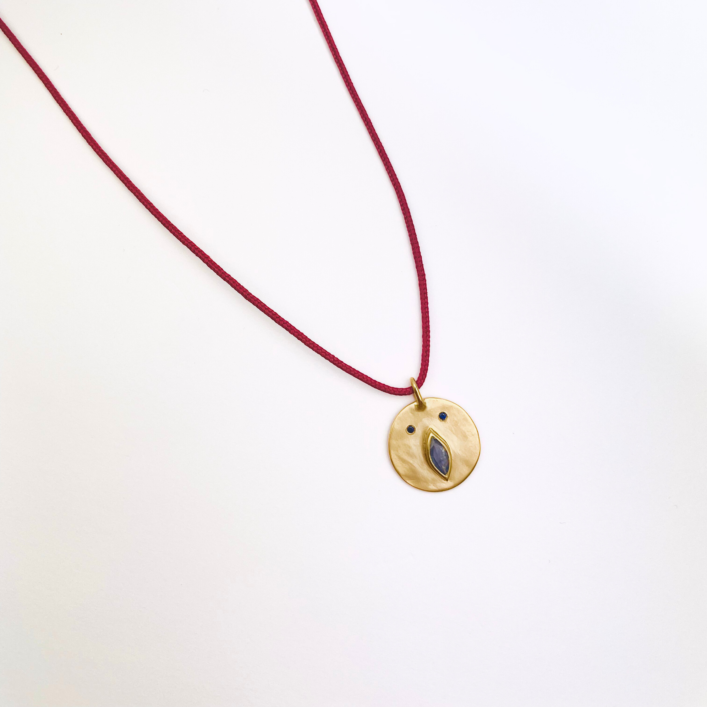 Collier Cordon Tronche Louise - Vermeil et Saphir Bleu