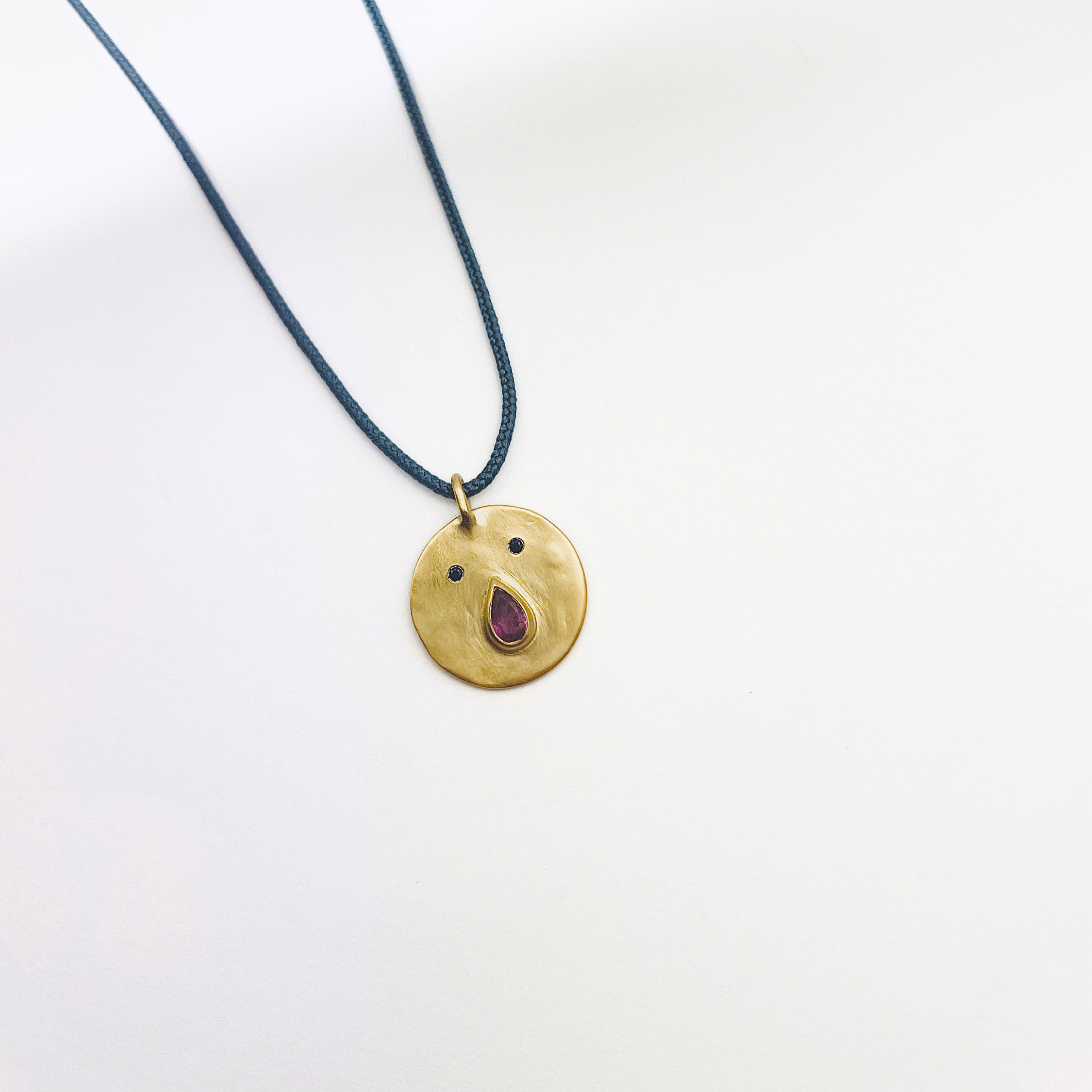 Collier Cordon Tronche Paula - Vermeil et Saphir Bordeaux