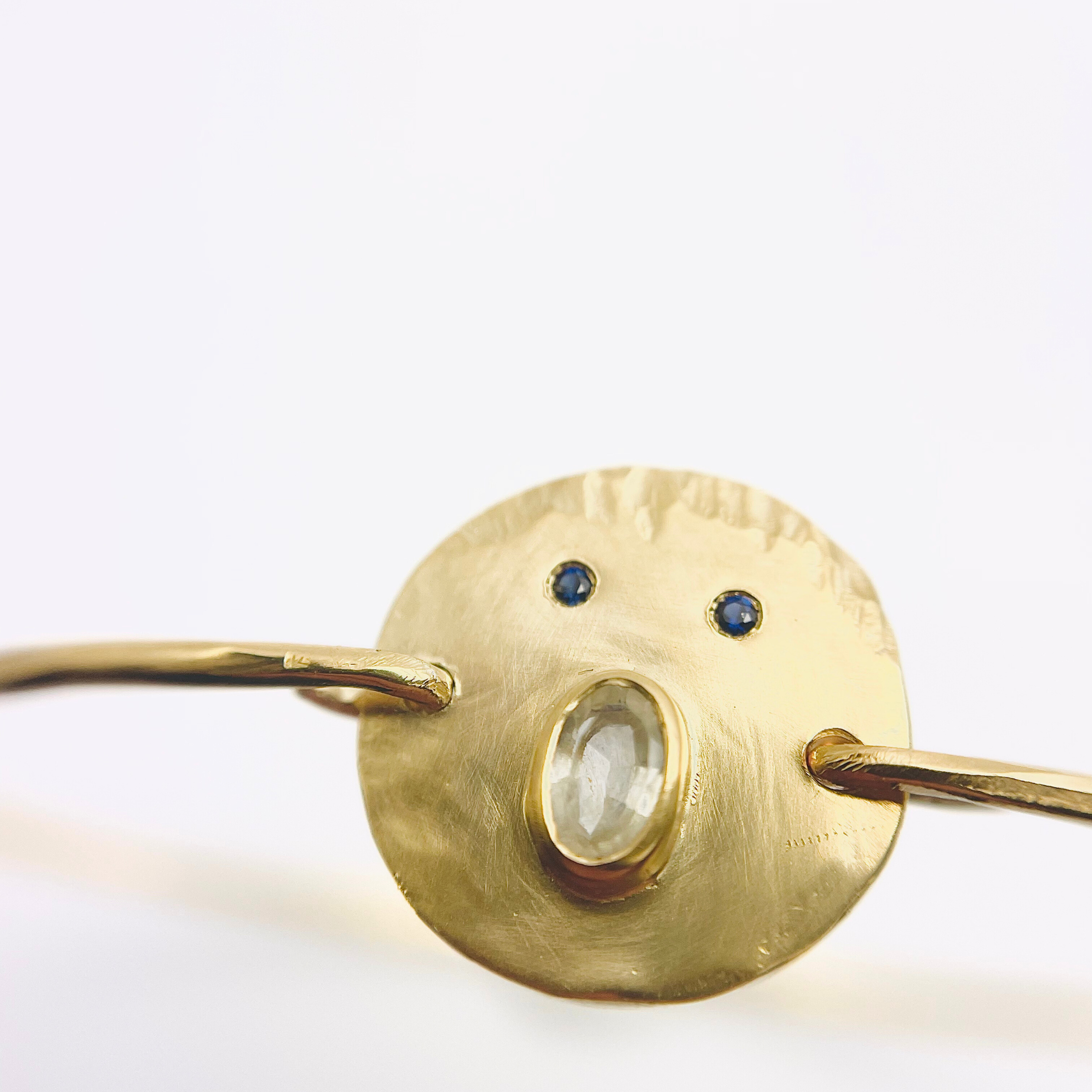 Jonc Tronche Henri - Vermeil et Saphir Transparent