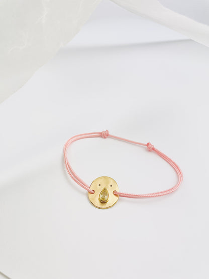 Bracelet Cordon Tronche Paula - Vermeil et Saphir Vert