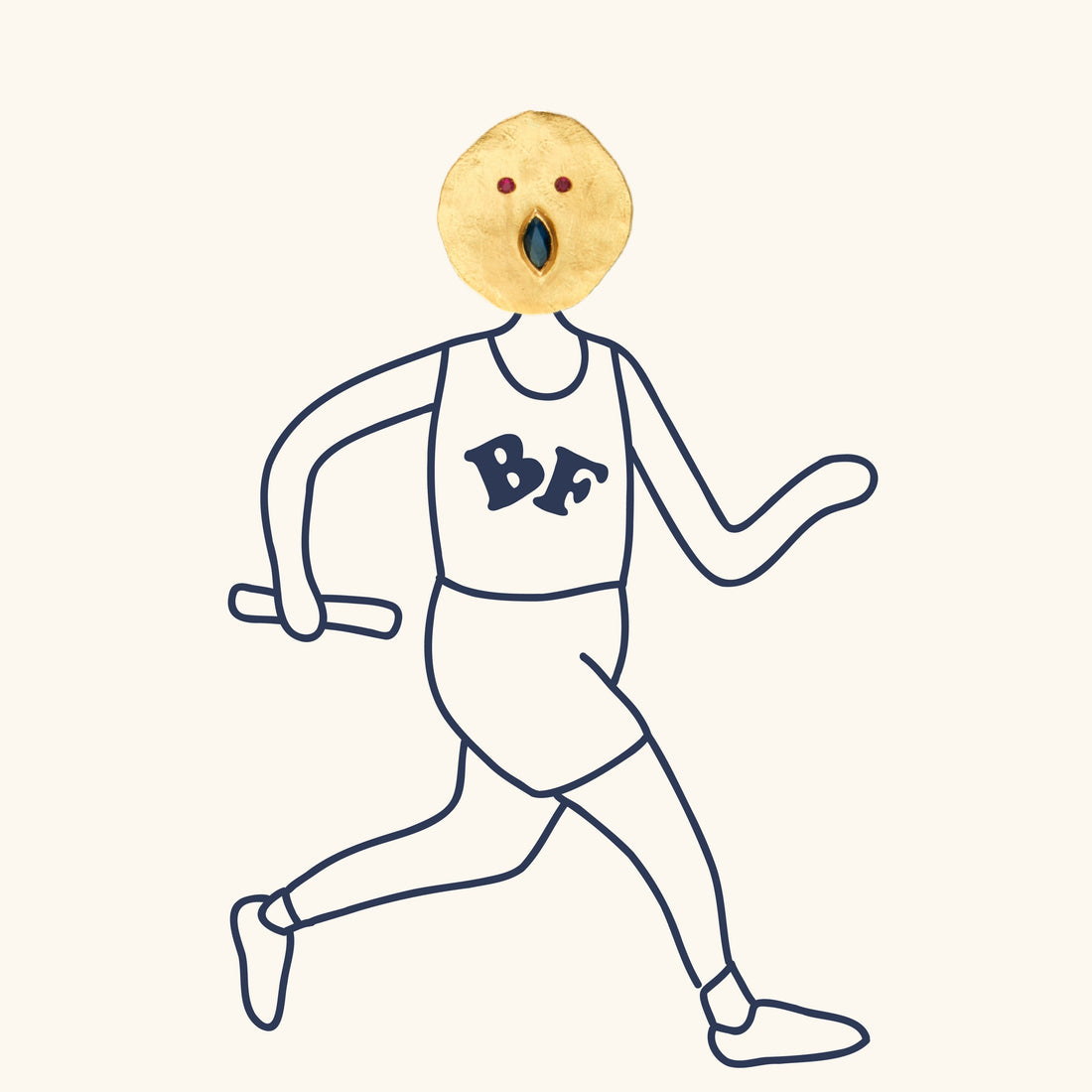 Médaille Louise Saphir et Rubis - Or 750/1000