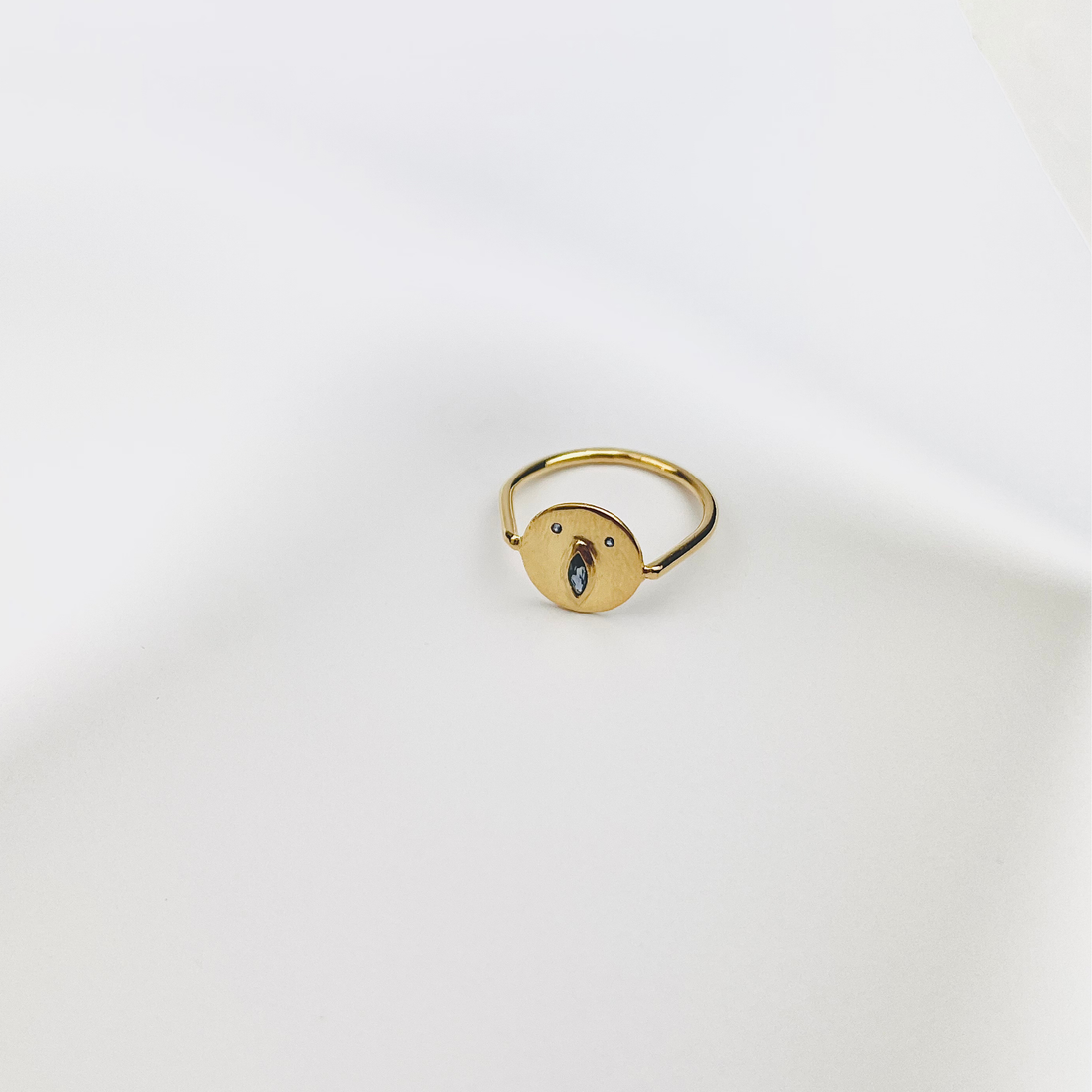 Mini Bague Tronche Louise - Vermeil &amp; Saphir Bleu