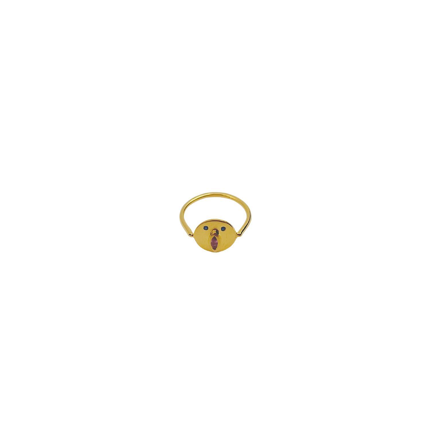 Mini Bague Tronche Louise - Vermeil &amp; Saphir Rose