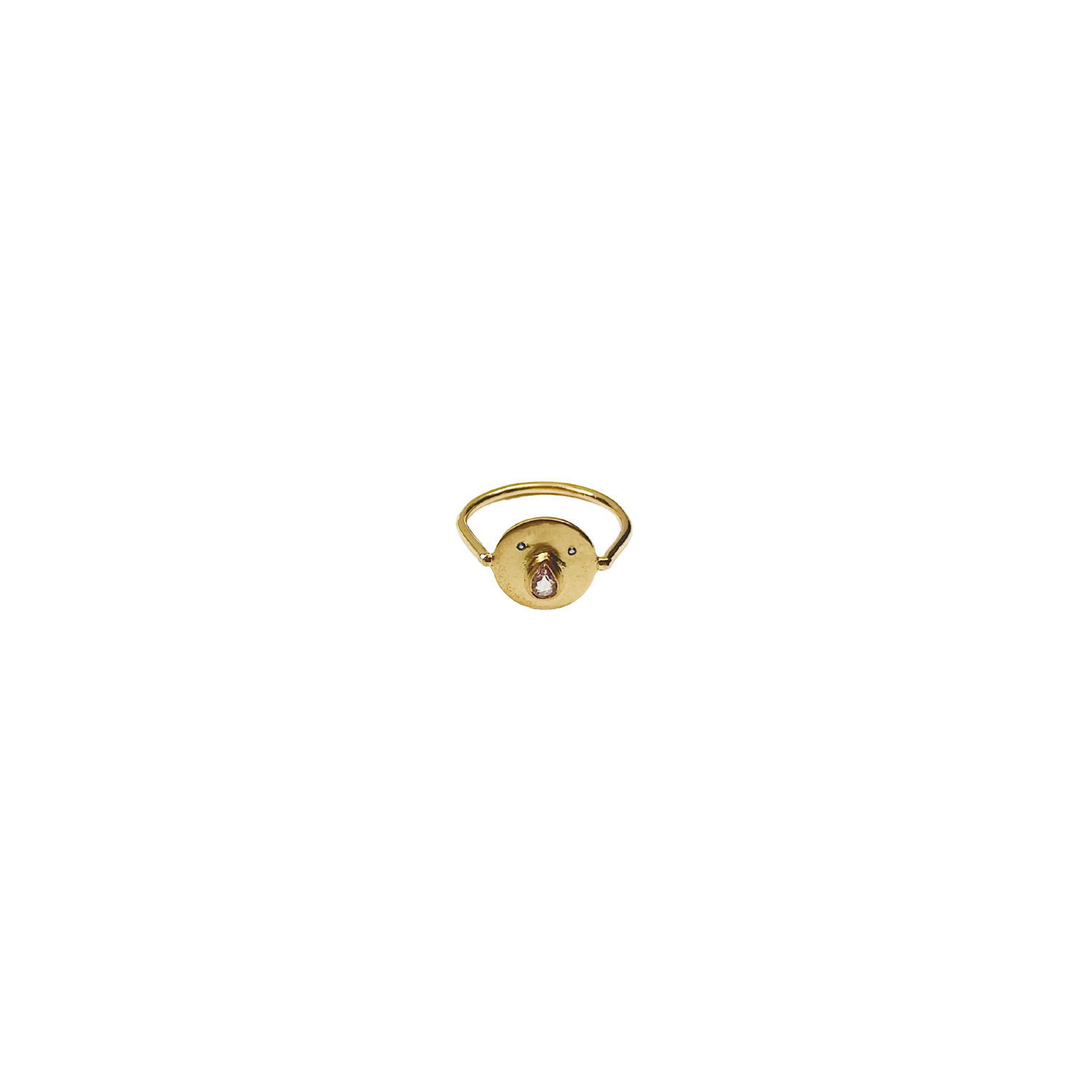 Mini Bague Tronche Paula - Vermeil &amp; Saphir Rose