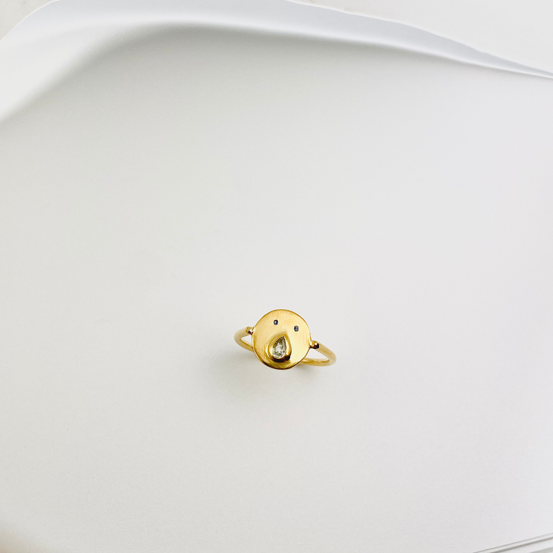 Mini Bague Tronche Paula - Vermeil &amp; Saphir Vert