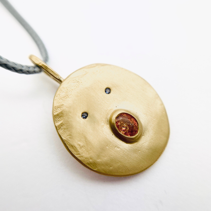 Collier Cordon Tronche Henri - Vermeil et Saphir Orange