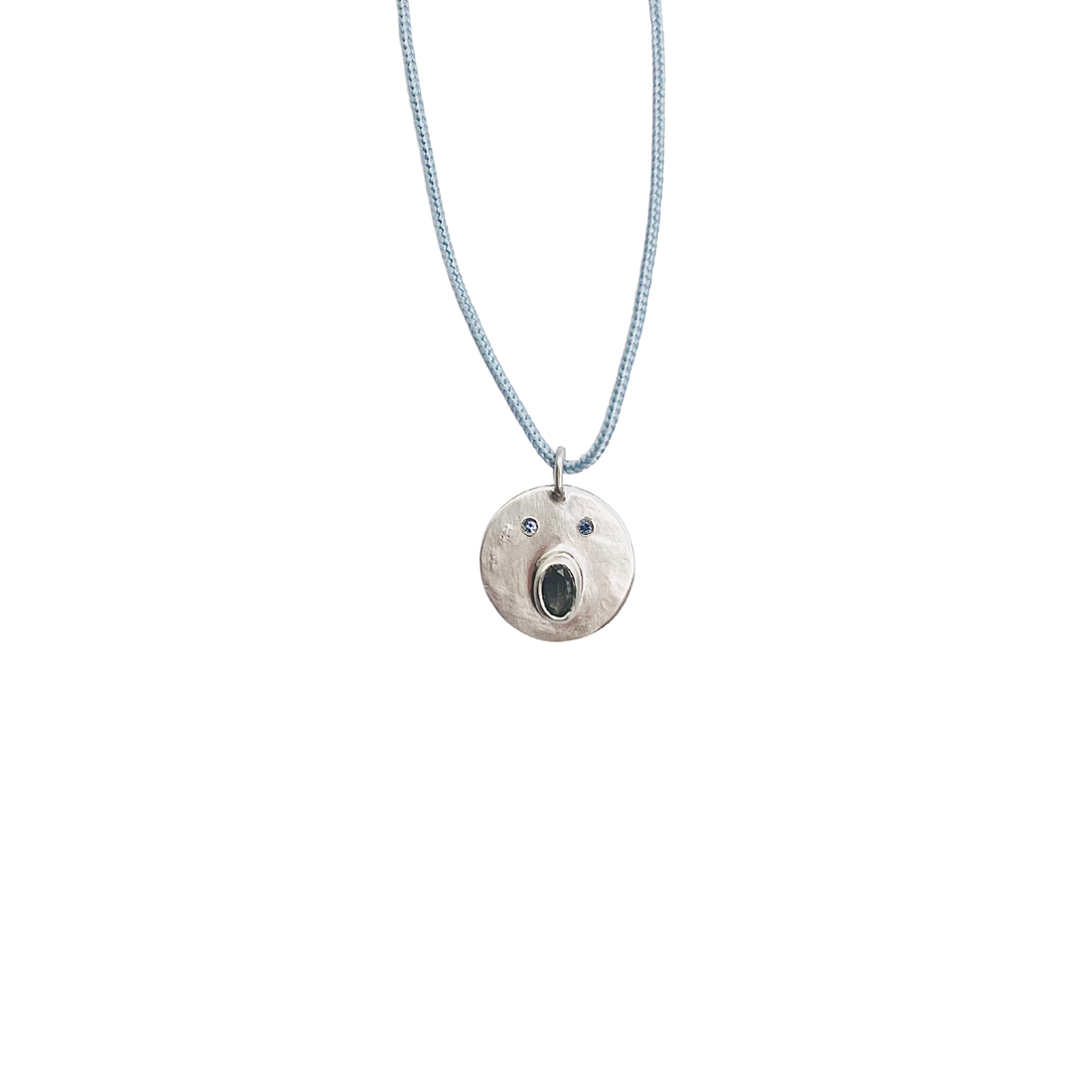 Collier Cordon Tronche Henri - Argent et Saphir Vert foncé