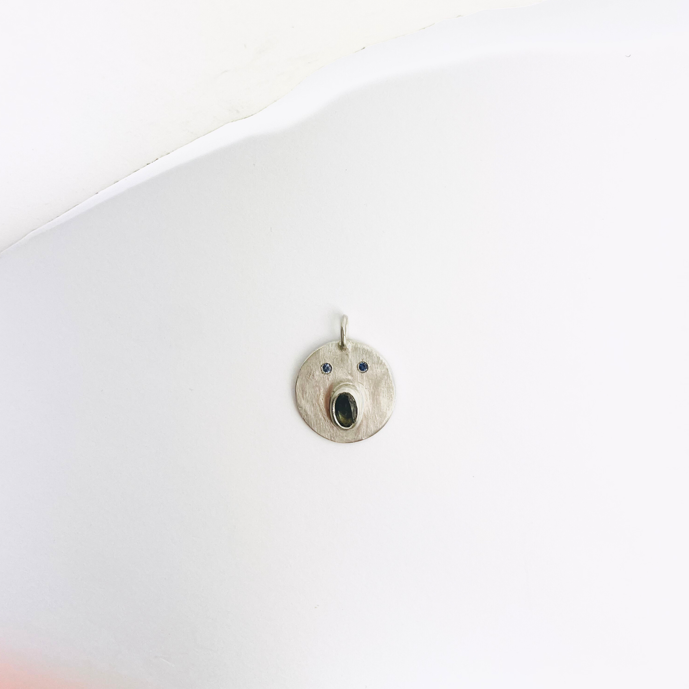 Collier Cordon Tronche Henri - Argent et Saphir Vert foncé