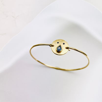 Jonc Tronche Paula - Vermeil et Saphir Bleu