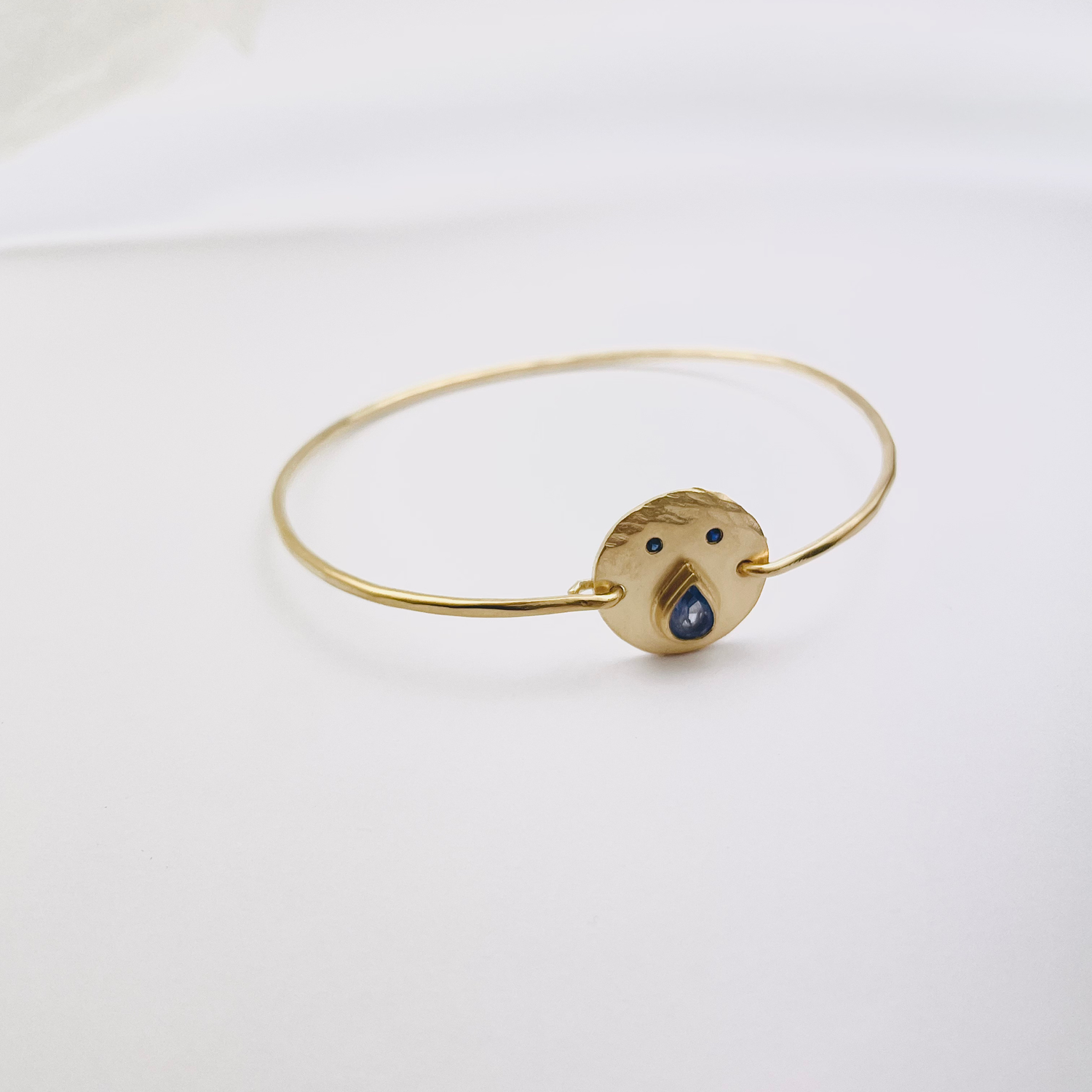 Jonc Tronche Paula - Vermeil et Saphir Bleu