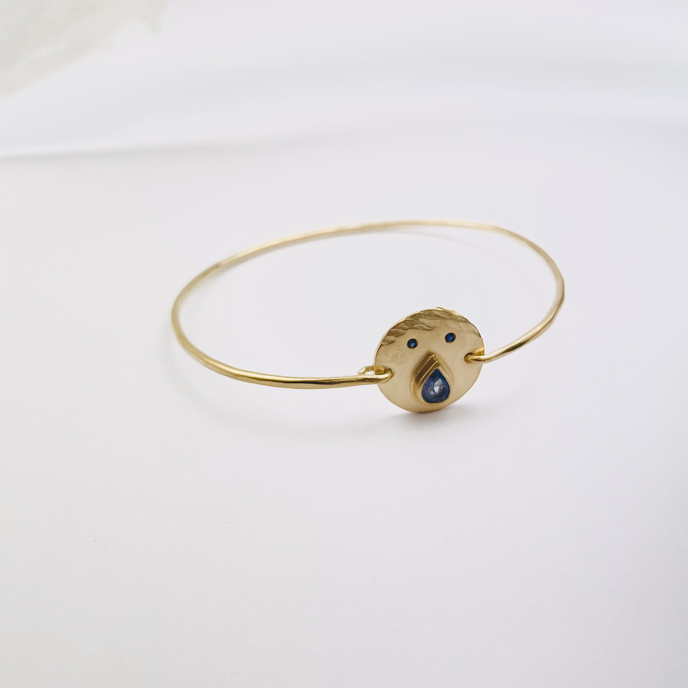 Jonc Tronche Paula - Vermeil et Saphir Bleu