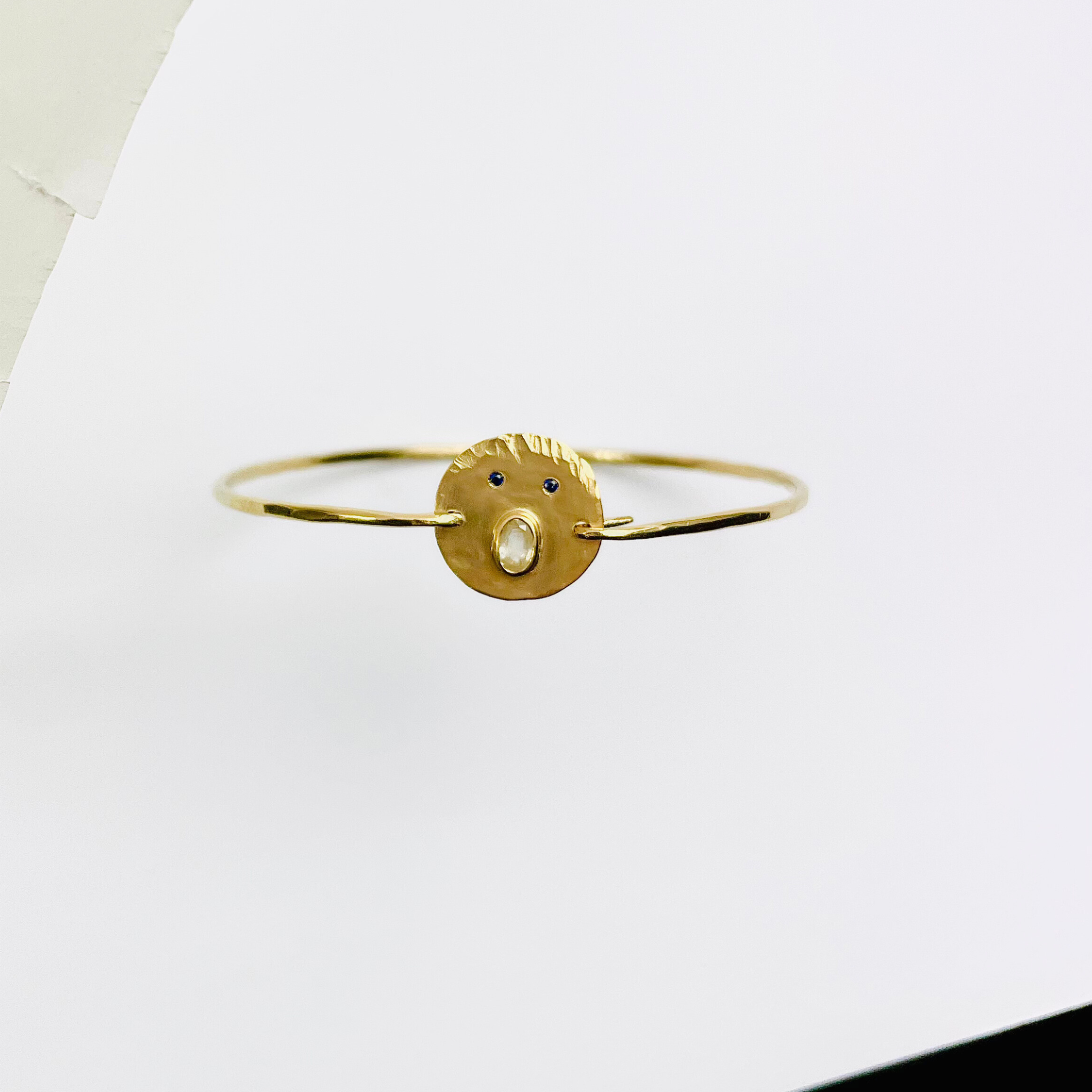 Jonc Tronche Henri - Vermeil et Saphir Transparent