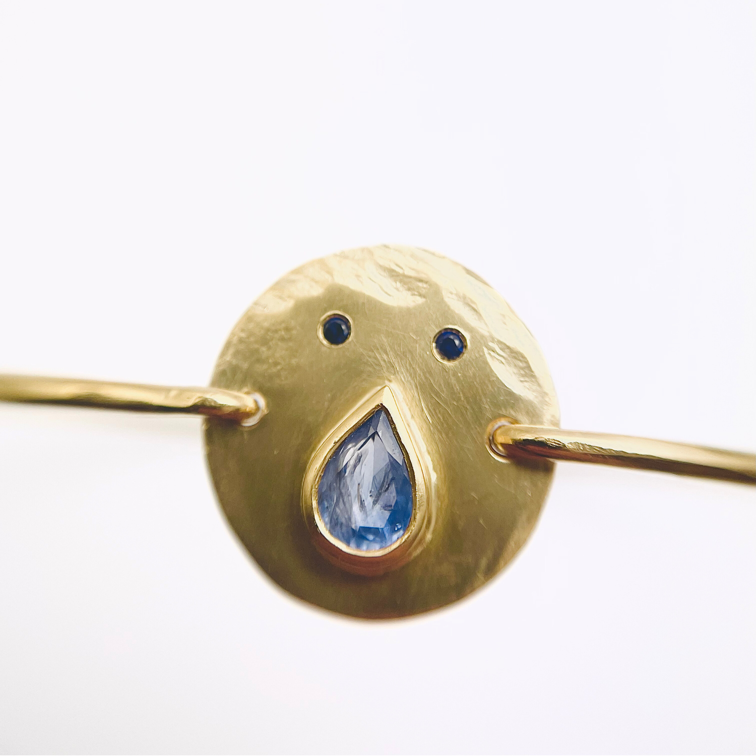 Jonc Tronche Paula - Vermeil et Saphir Bleu