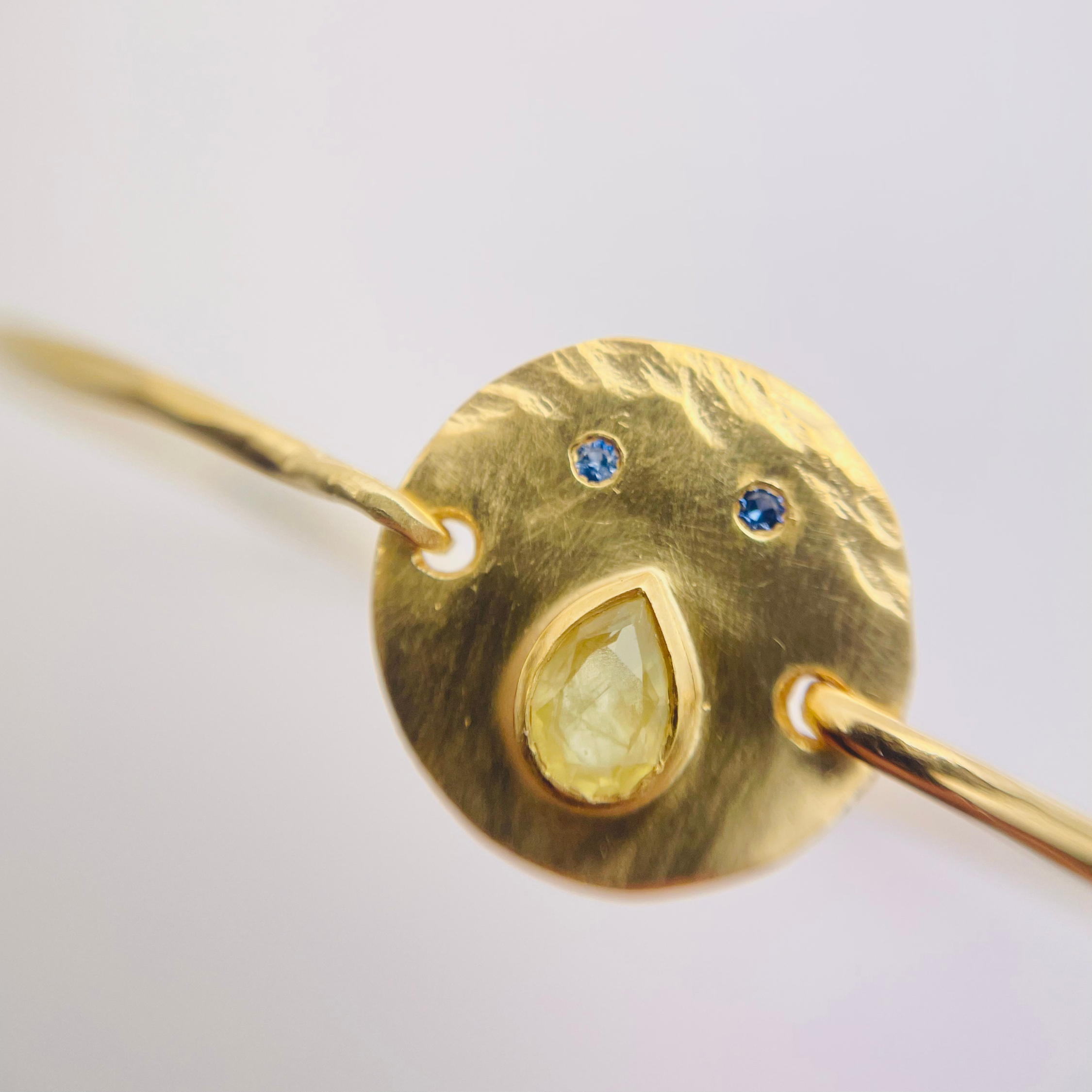 Jonc Tronche Paula - Vermeil et Saphir Jaune/Vert