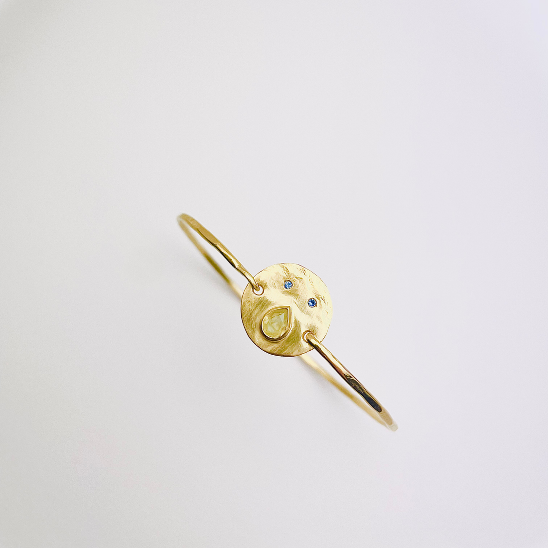 Jonc Tronche Paula - Vermeil et Saphir Jaune/Vert