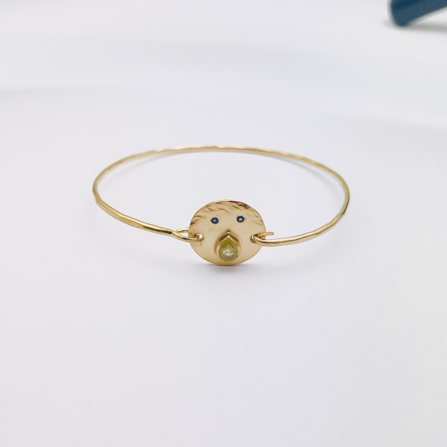 Jonc Tronche Paula - Vermeil et Saphir Jaune/Vert