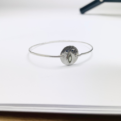 Jonc Tronche Louise - Argent et Saphir Jaune